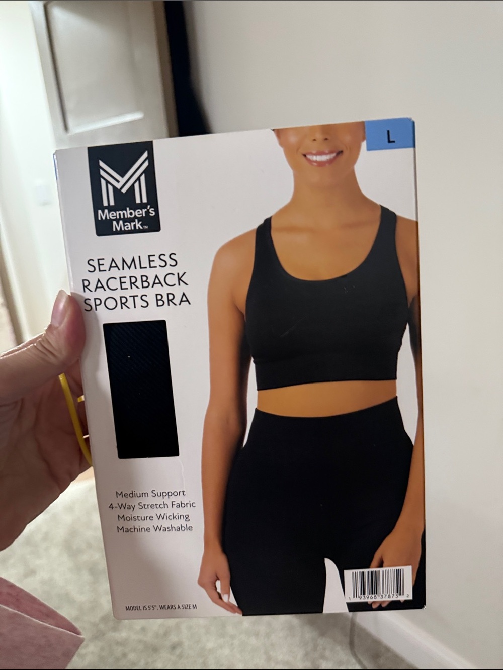 Seamless Racerback Sports Bra - Black
